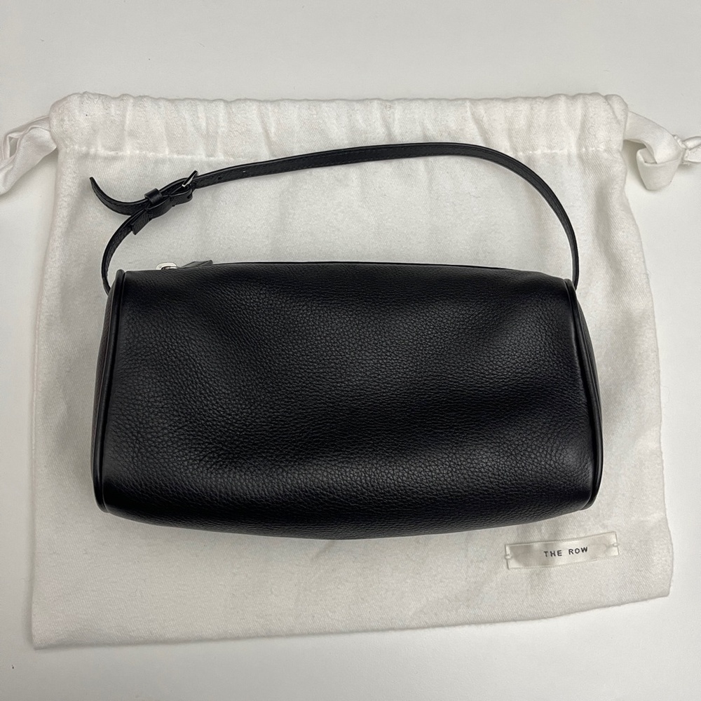 THE ROW Black 90s Zip leather Shoulder Bag Mini handbag Bag w/dust bag - Picture 2 of 16